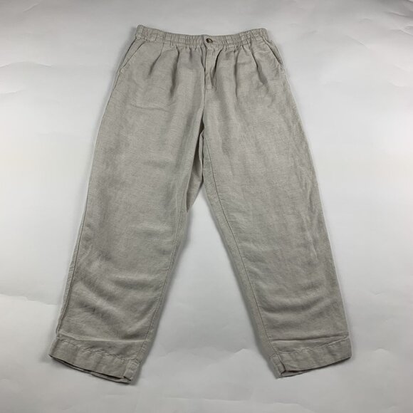 Madewell Flax Linen Blend Relaxed Track Trouser Ankle Pant S - Picture 1 of 7